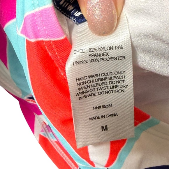 Cabana By Crown & Ivy Multicolor Medium Geometric Bandeau Bikini Top, Medium - Picture 5 of 6